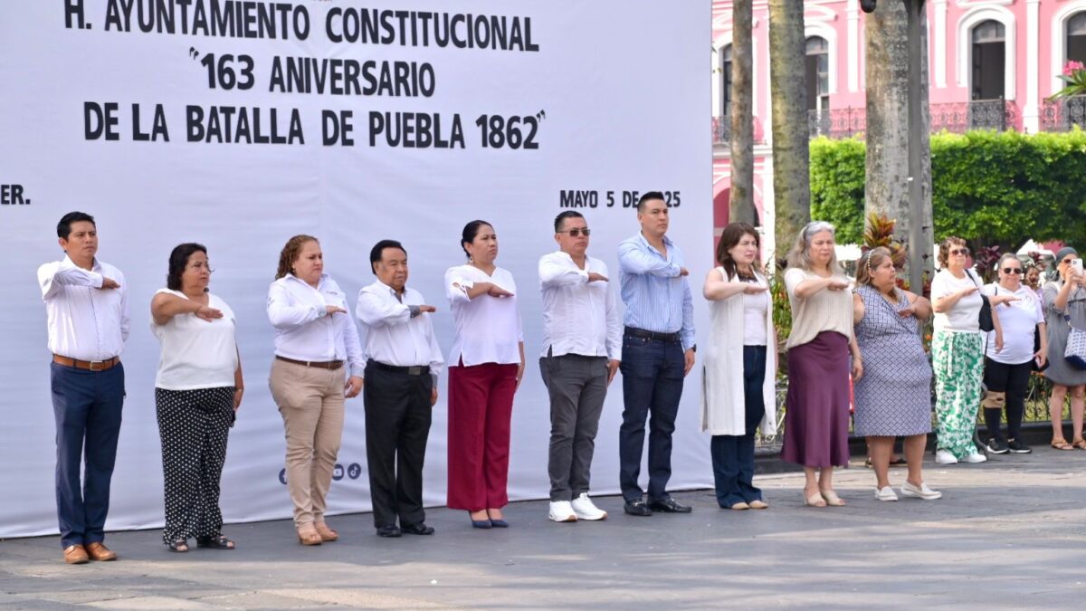Conmemoran autoridades y estudiantes 163 aniversario de la Batalla de Puebla