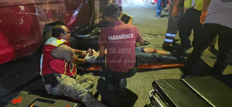 MOTOCICLISTA LESIONADO EN CHOQUE