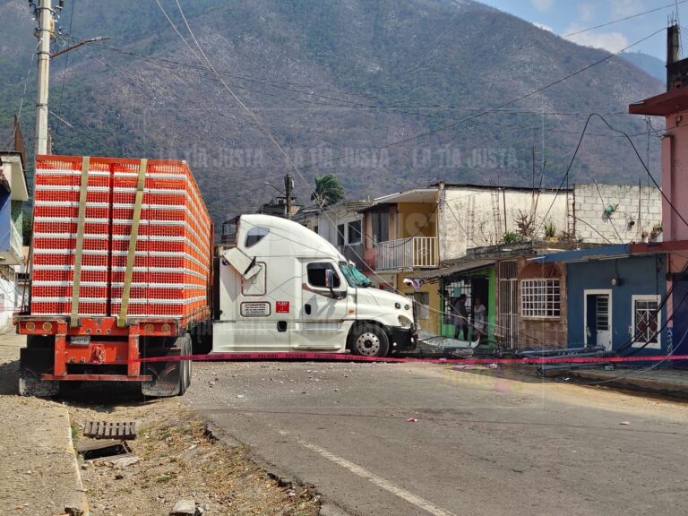 Tráiler avícola derriba postes y afecta viviendas en Nogales