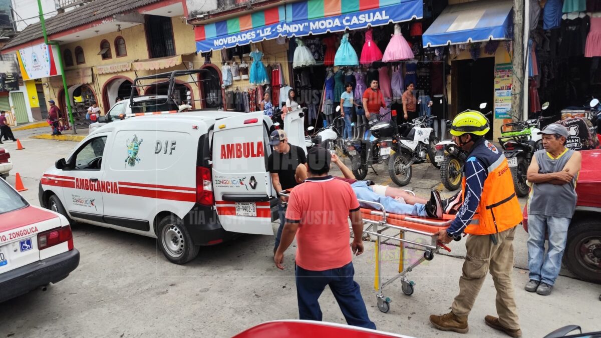 Hombre resulta herido tras intento de asalto en el centro de Zongolica