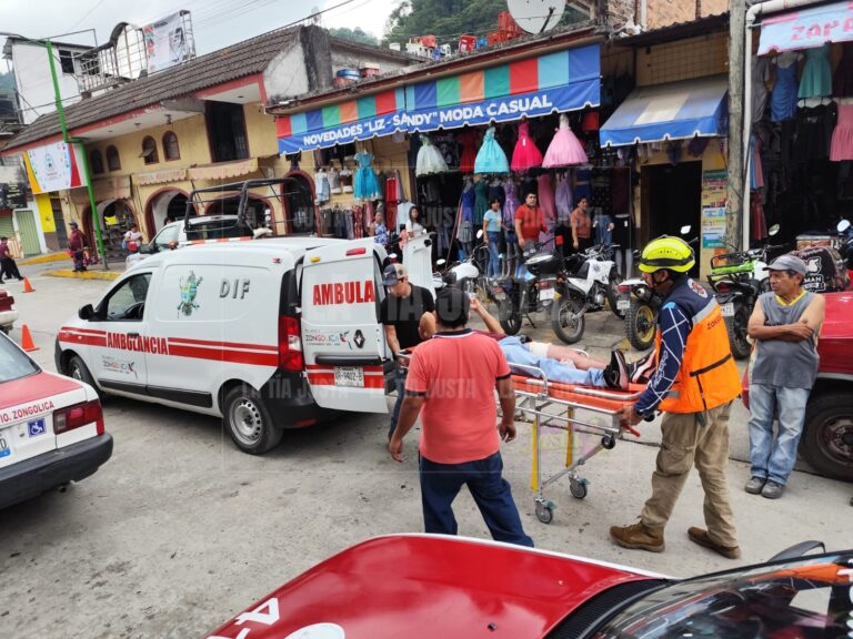 Hombre resulta herido tras intento de asalto en el centro de Zongolica
