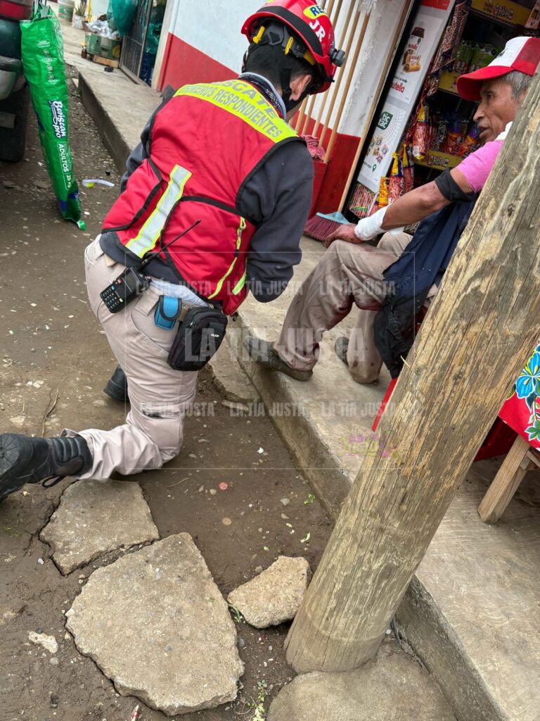 Atienden grupos de auxilio a persona lesionada en San José