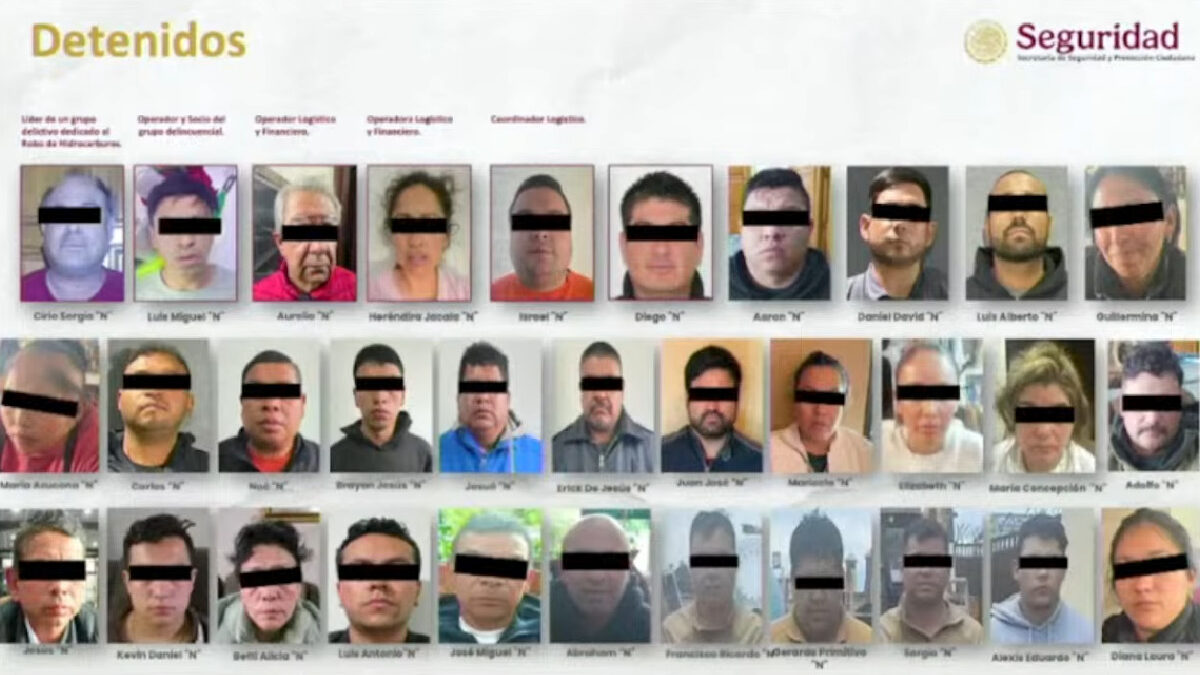 Gabinete de seguridad reporta golpe a organización dedicada al huachicol