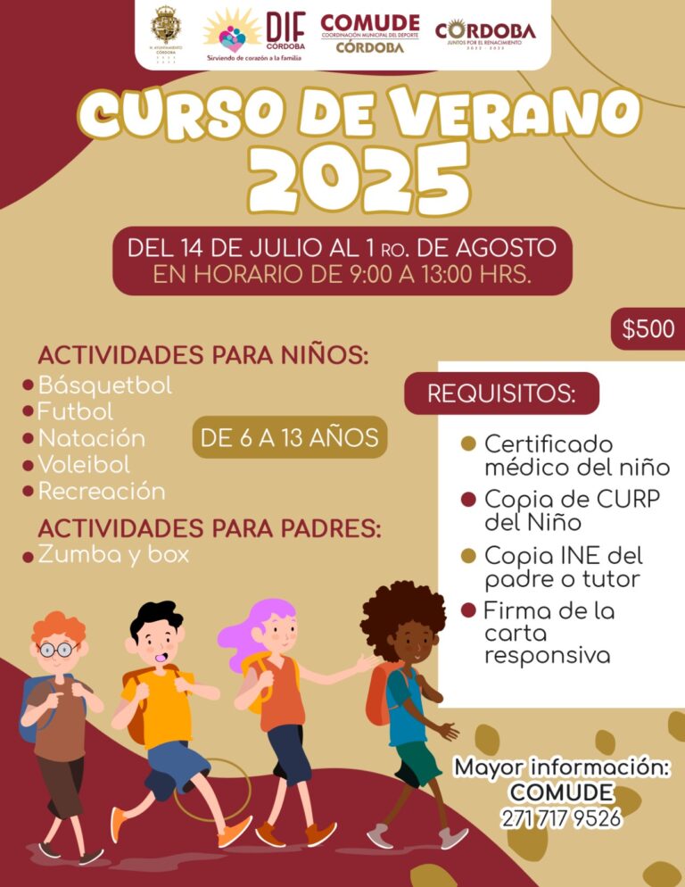 Invita COMUDE y DIF a cursos de verano deportivos para niños y padres de familia