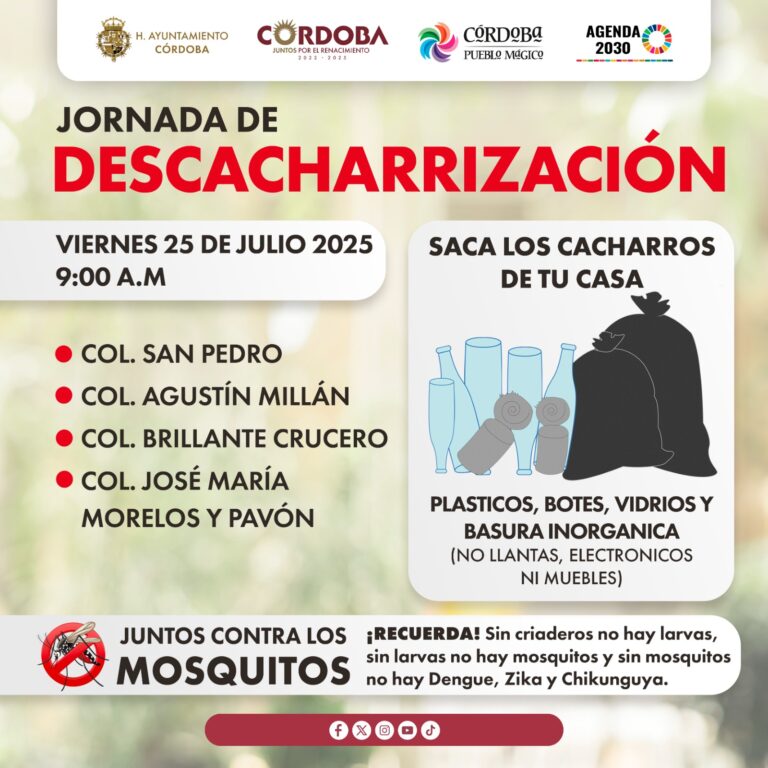 Implementarán acciones de Descacharrización para la eliminación de criaderos de mosco transmisor del Dengue