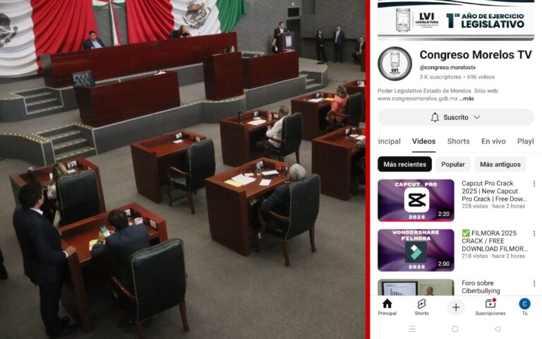 Ciberdelincuentes hackean cuentas de Gmail y YouTube del Congreso de Morelos