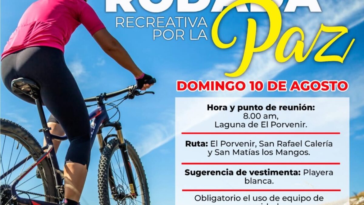 Invita Ayuntamiento a cordobeses sumarse a la “Rodada recreativa por la Paz”