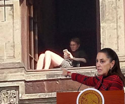 LA PRESIDENTA CLAUDIA SHEINBAUM CONFIRMA SANCIÓN A MUJER QUE SE ASOLEÓ EN VENTANA DE PALACIO NACIONAL