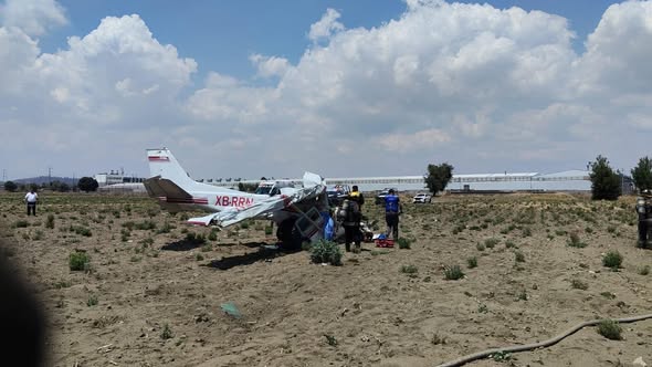Avioneta se desploma en Huejotzingo, Puebla.