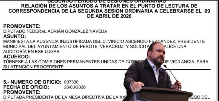 DIPUTADO EXIGE RENUNCIA DE ALCALDE DE PEROTE POR 15 DÍAS AUSENTE, ENFERMEDAD NO ES PRETEXTO: GONZÁLEZ NAVEDA