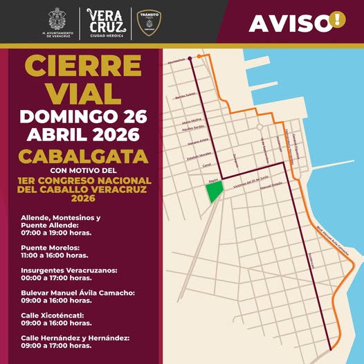 Gobierno municipal de Veracruz implementa operativo para la magna cabalgata