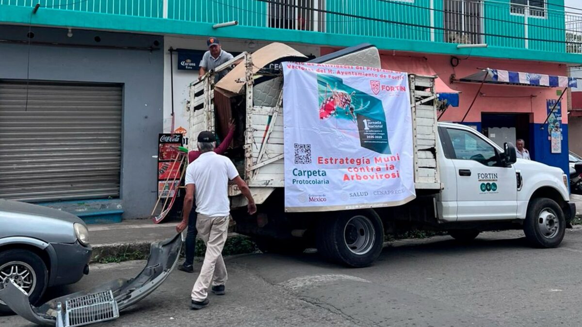 Captan más de 2.5 tns de cacharros en Fortín. Continúan campaña antidengue