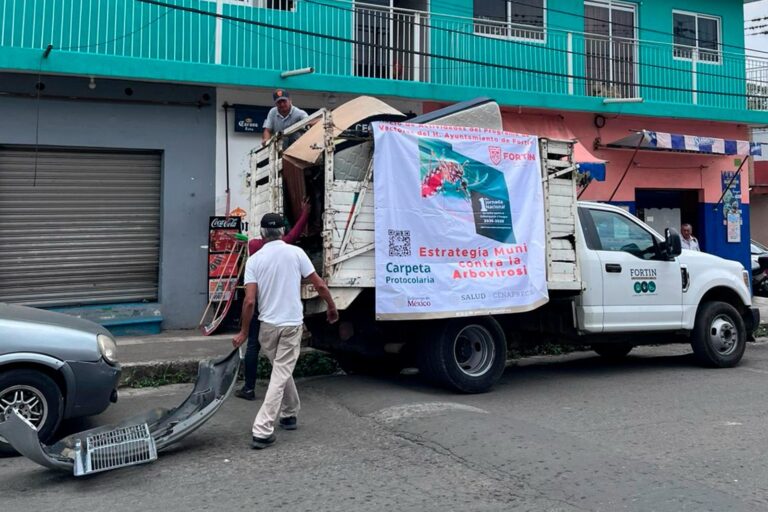 Captan más de 2.5 tns de cacharros en Fortín. Continúan campaña antidengue