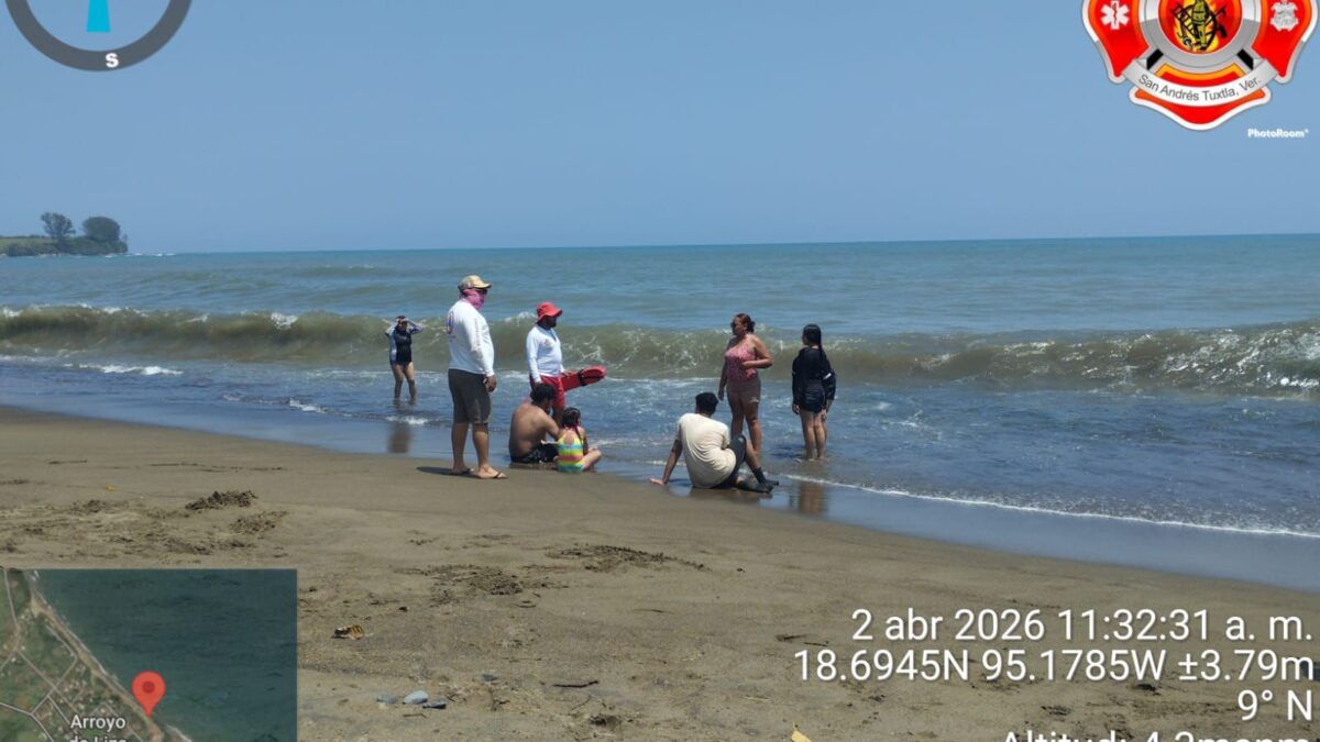Exhorta PC Municipal a seguir recomendaciones durante visita a playas de San Andrés Tuxtla