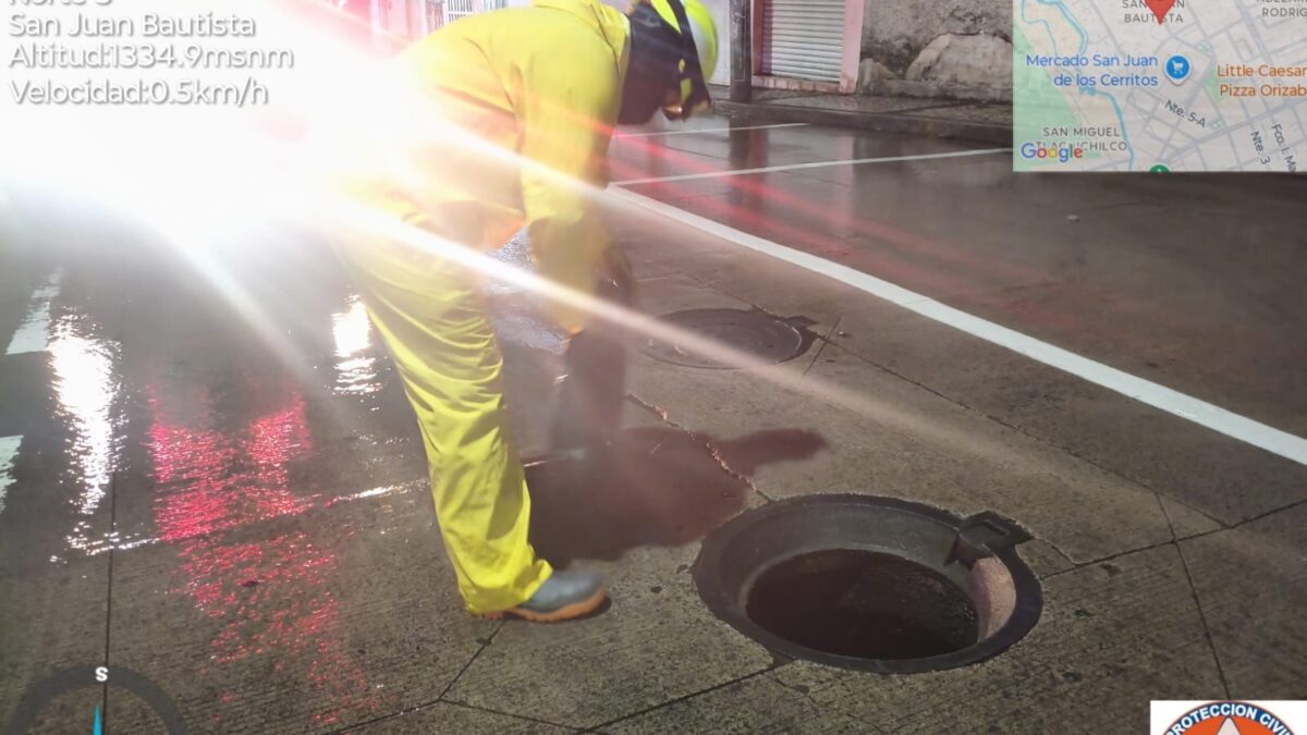 Tormenta en Orizaba deja encharcamientos, apagones y daños en semáforos