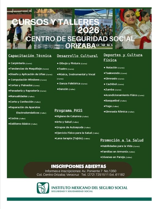 EXHORTA IMSS VERACRUZ SUR A PARTICIPAR EN CURSOS DEL CENTRO DE SEGURIDAD SOCIAL ORIZABA