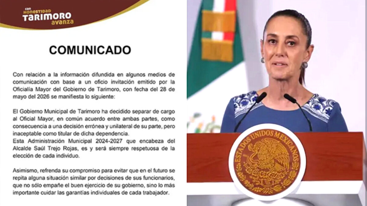 Destituyen a Oficial Mayor de Tarimoro tras oficio que obligaba a empleados a asistir a evento de Sheinbaum