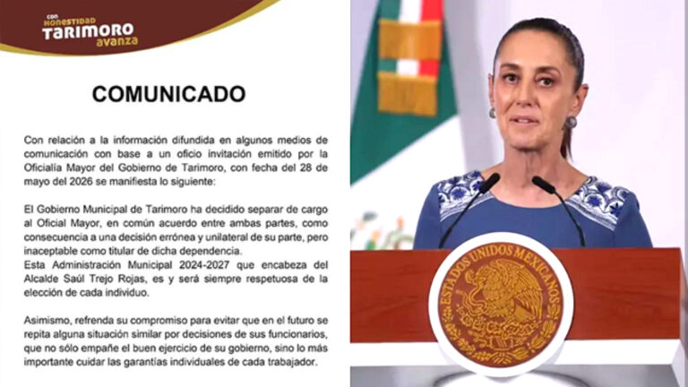Destituyen a Oficial Mayor de Tarimoro tras oficio que obligaba a empleados a asistir a evento de Sheinbaum