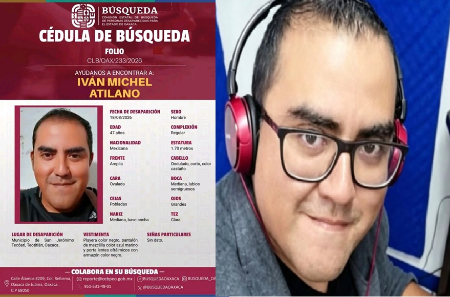 Desaparece locutor Iván Michel Atilano en Oaxaca