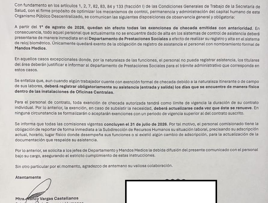 Desorden administrativo en SESVER tras nueva circular
