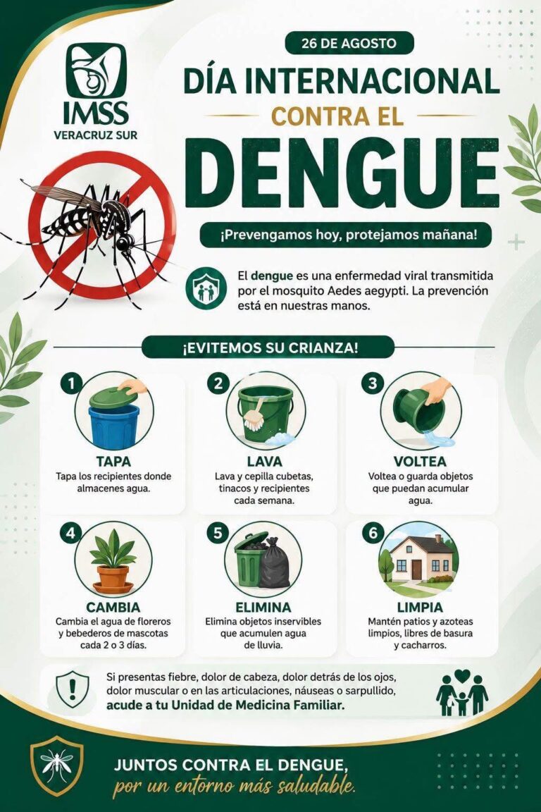 IMSS Veracruz Sur impulsa prevención del dengue