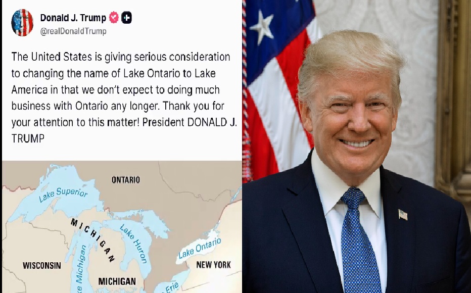 Trump propone renombrar Lago Ontario como ‘Lago América’