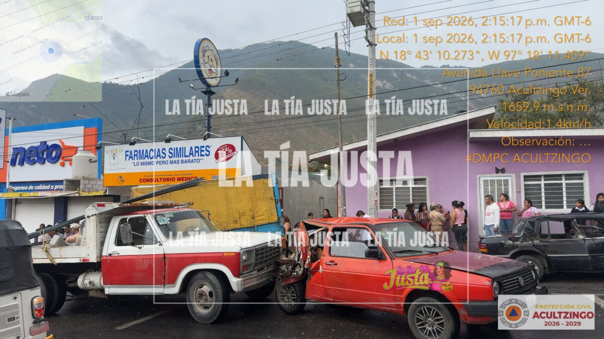Accidente múltiple en Acultzingo causa daños y cierre de carretera
