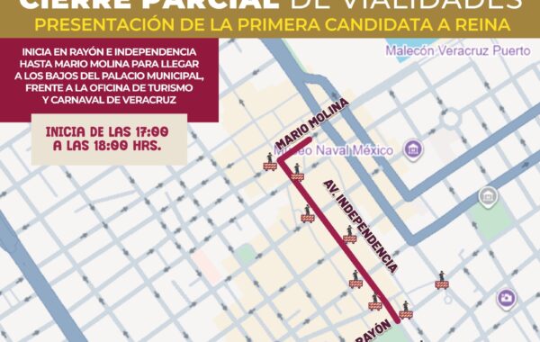 Cierres de circulación por evento de candidata a Reina del Carnaval