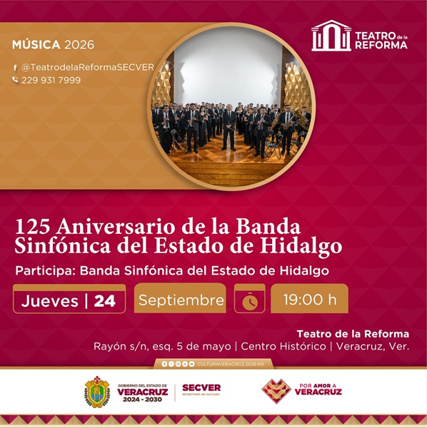 Concierto de la Banda Sinfónica de Hidalgo en Veracruz