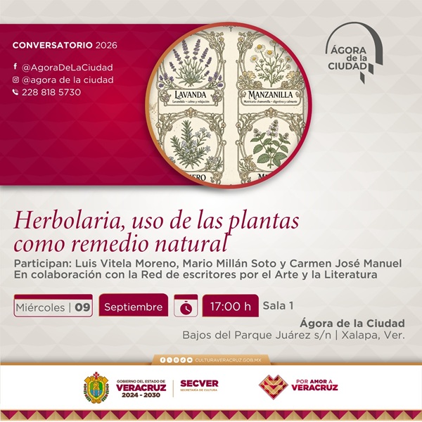 Conversatorio sobre herbolaria en Xalapa el 9 de septiembre