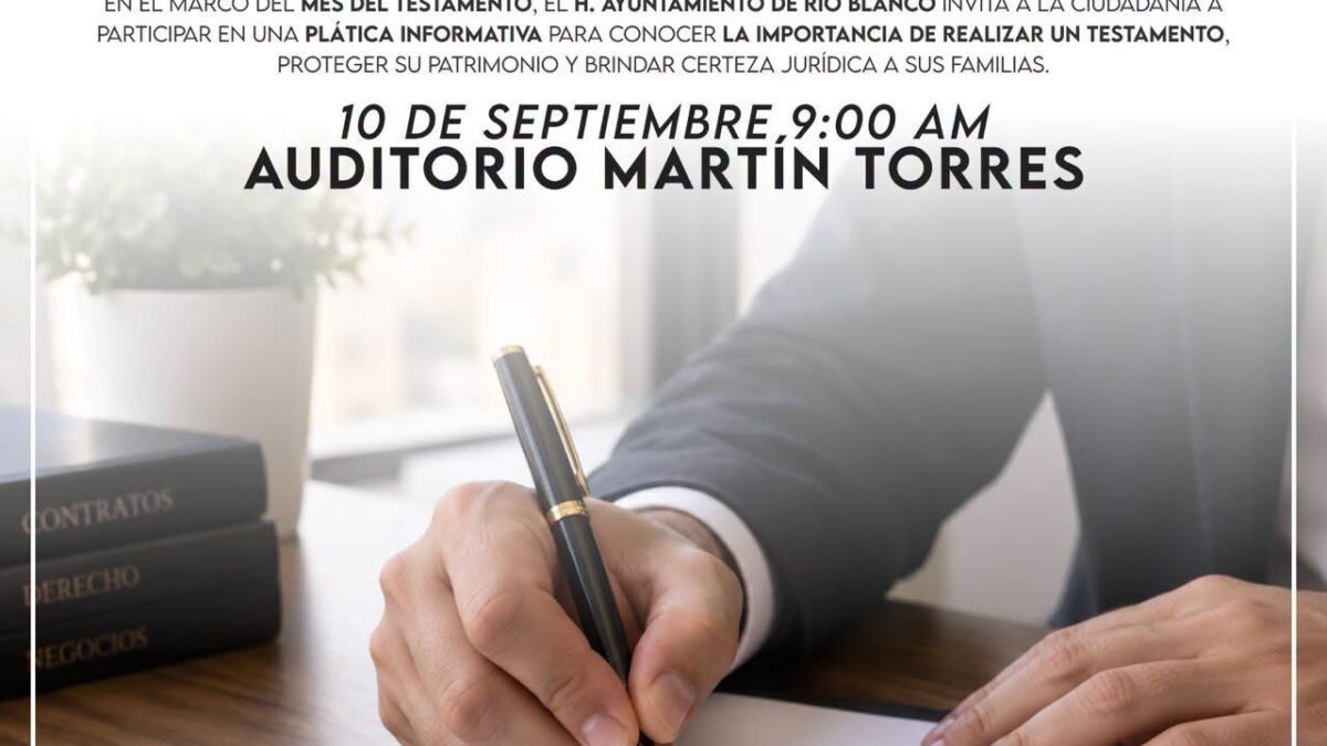 DIF Río Blanco ofrece asesoría gratuita para testamentos