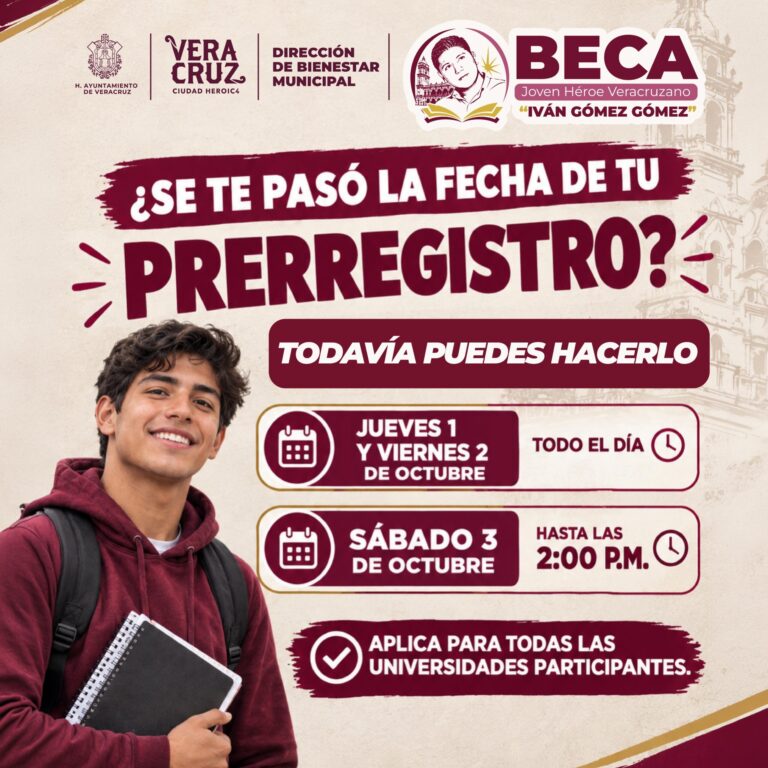 Extienden prerregistro para Beca Joven Héroe Veracruzano