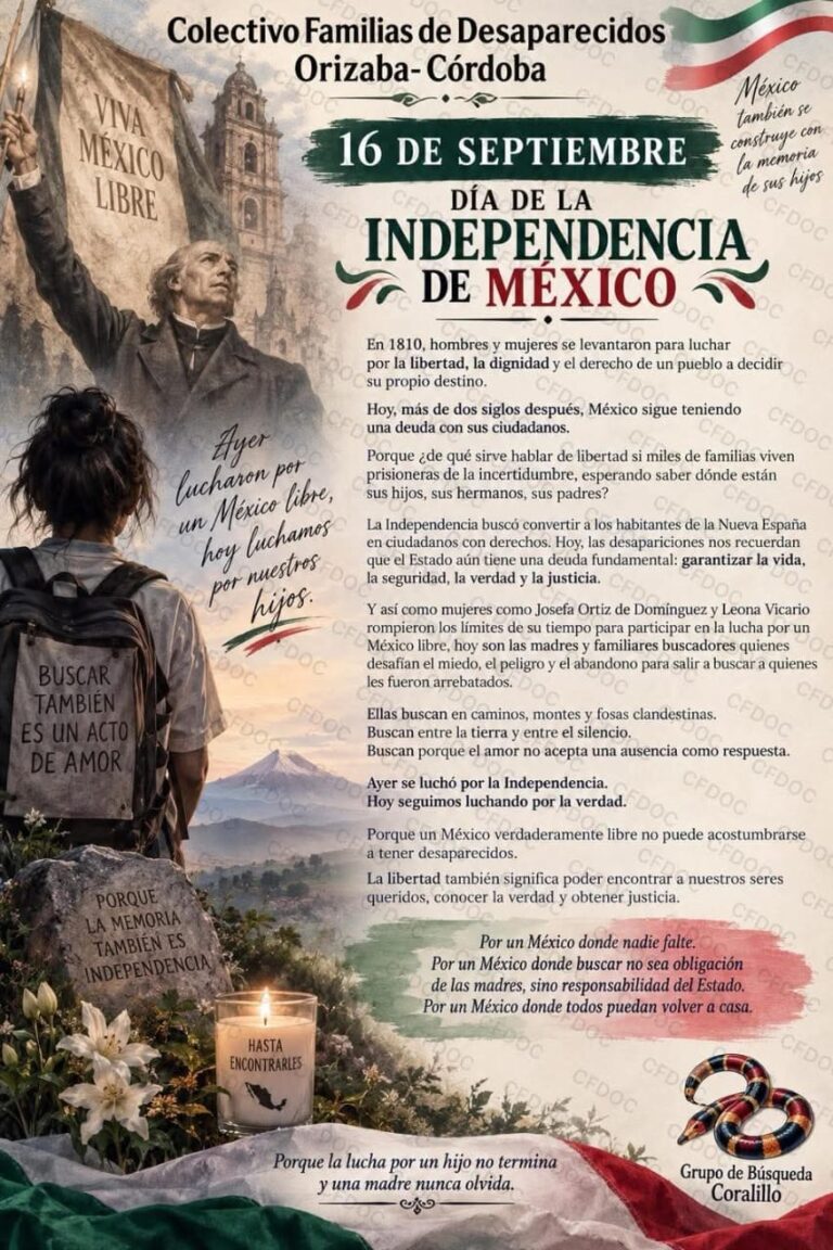 Familias de desaparecidos exigen justicia en aniversario de Independencia