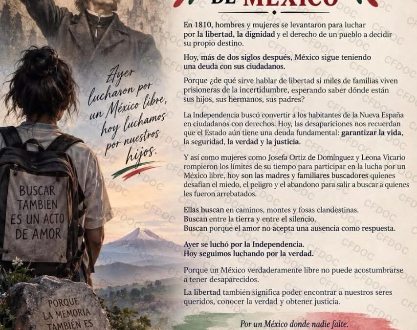Familias de desaparecidos exigen justicia en aniversario de Independencia