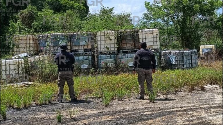 FGR asegura hidrocarburo, armas y vehículos en Tihuatlán
