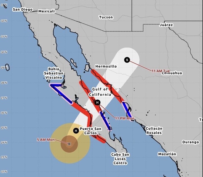 Huracán Polo impacta Sonora; Guaymas y Empalme sufren inundaciones