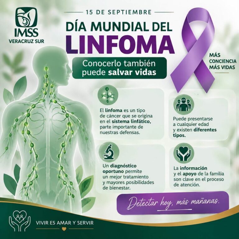 IMSS Veracruz Sur alerta sobre síntomas del linfoma