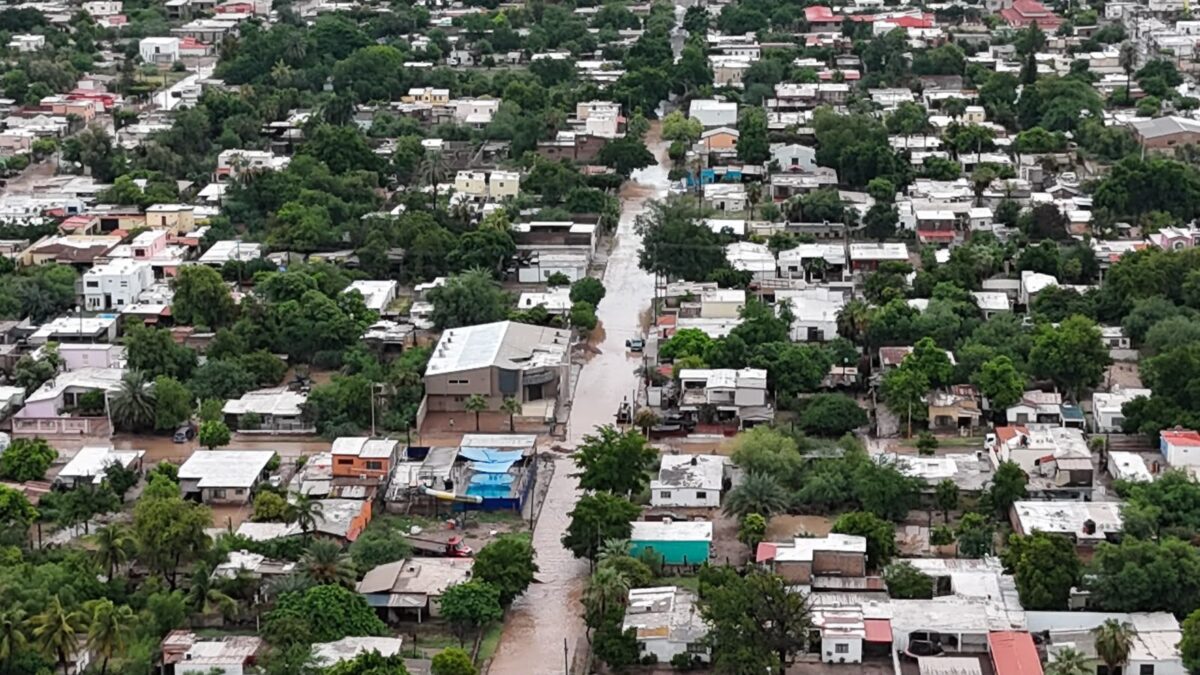 Inundaciones en Empalme tras intensas lluvias