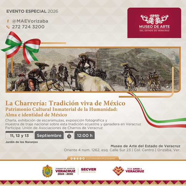 La charrería se celebra en el Museo de Arte de Orizaba