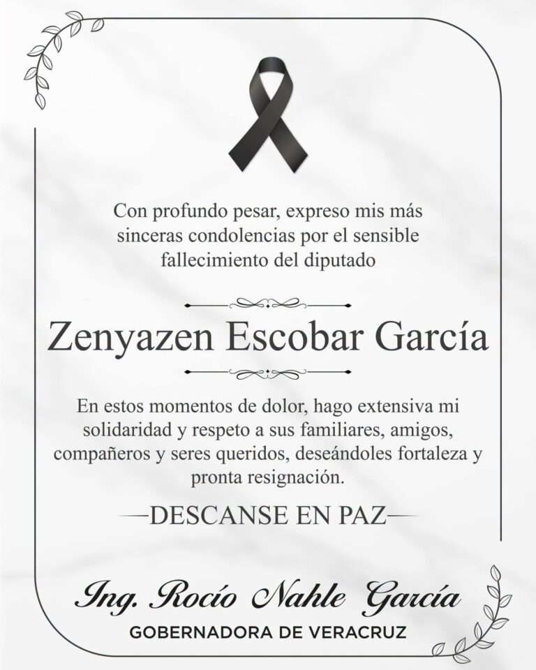 Lamenta gobernadora de Veracruz fallecimiento de Zenyazen Escobar