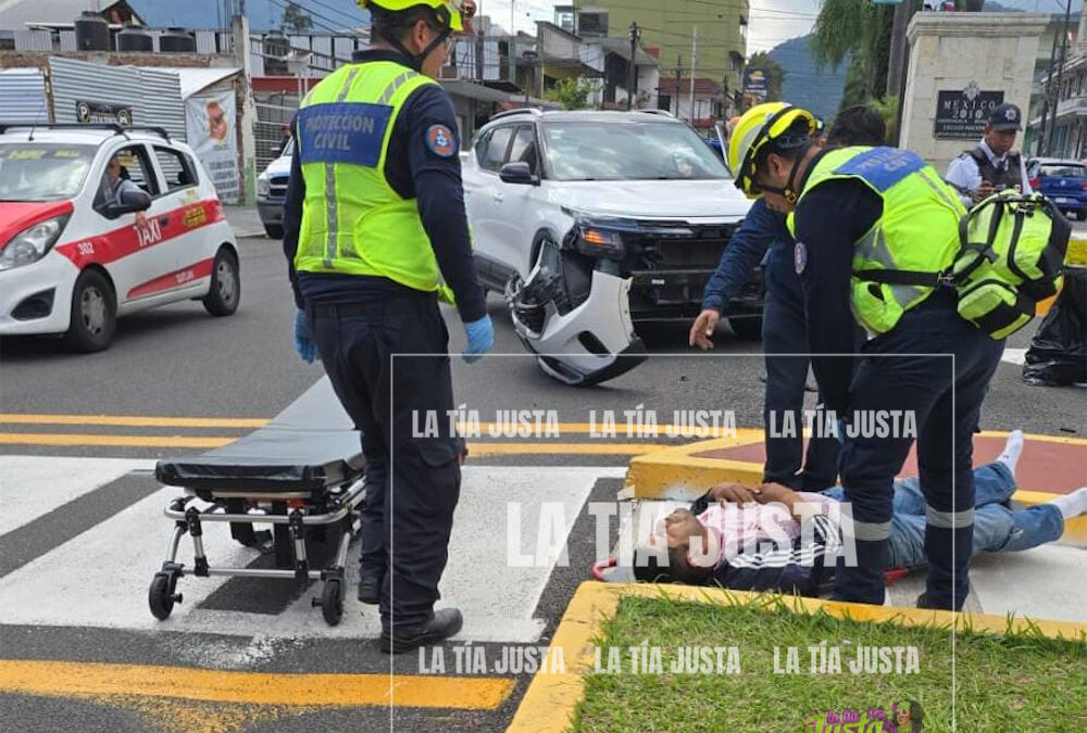 Motociclista hospitalizado tras choque con camioneta en Orizaba