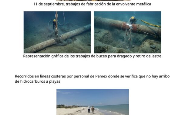 Pemex maneja derrame de petróleo en el Golfo de México