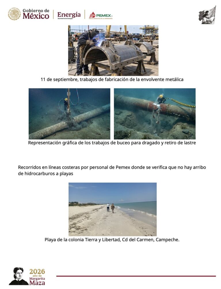 Pemex maneja derrame de petróleo en el Golfo de México