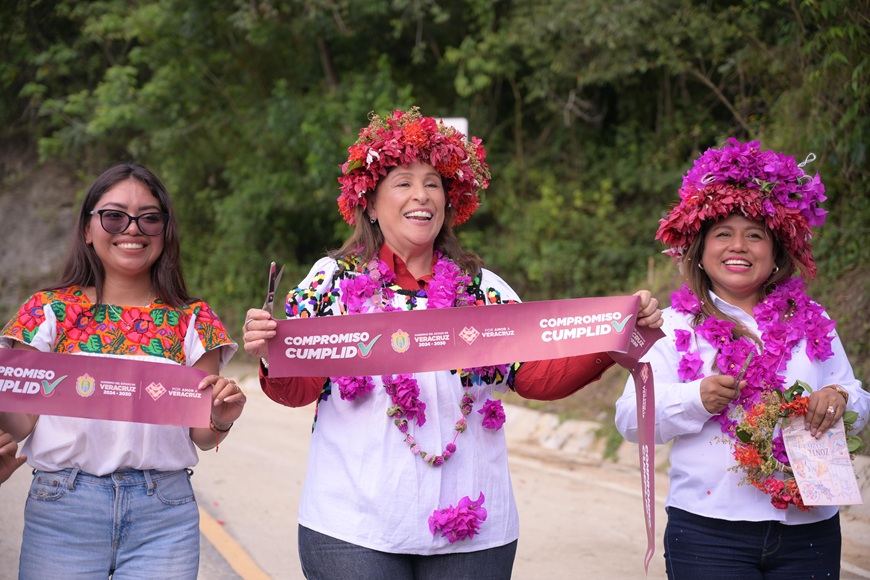 Rocío Nahle inaugura nuevo tramo carretero en Huasteca veracruzana