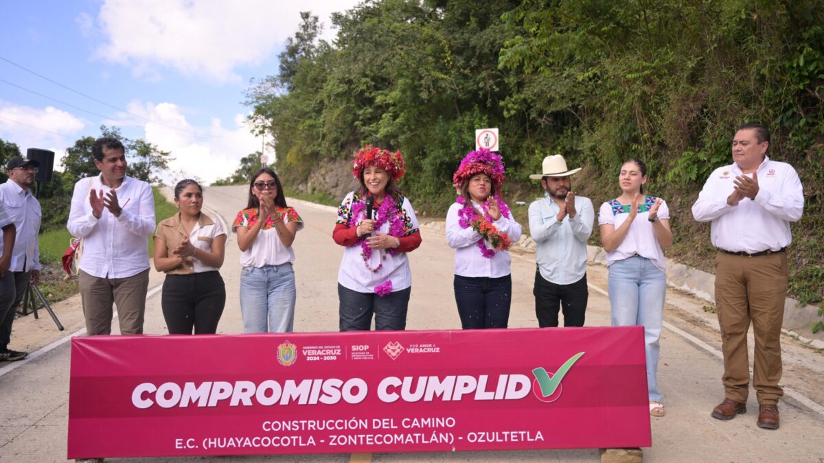 Rocío Nahle inaugura nuevo tramo en Huayacocotla-Zontecomatlán