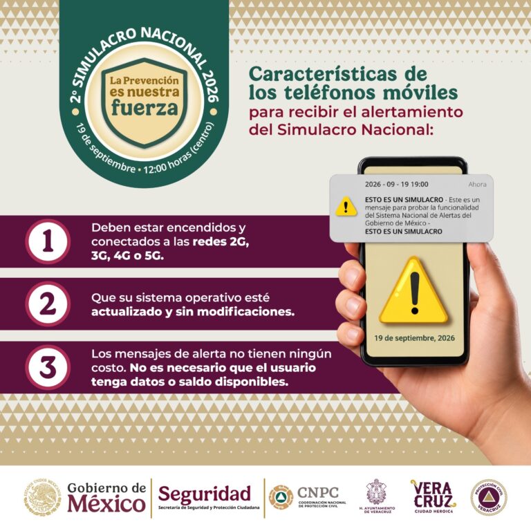 Veracruz se une al Segundo Simulacro Nacional 2026