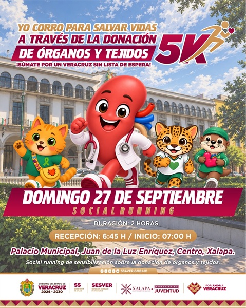 Xalapa organiza carrera para fomentar donación de órganos