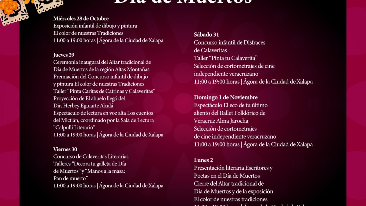 Actividades del Día de Muertos en el Ágora de la Ciudad