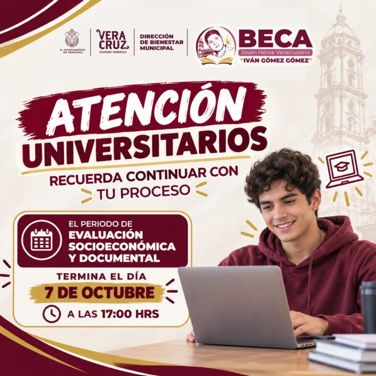 Ayuntamiento de Veracruz urge a estudiantes a completar registro de beca