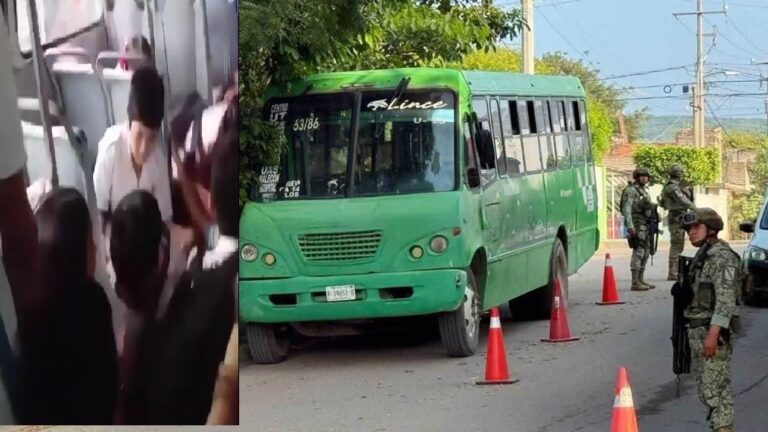 Balean autobús escolar en Escuinapa; chofer herido llega a retén militar